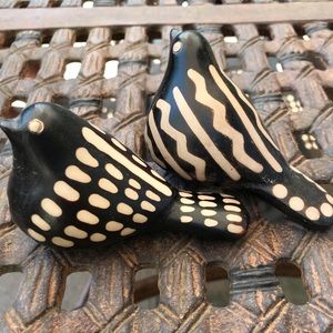 Two ceramic birds